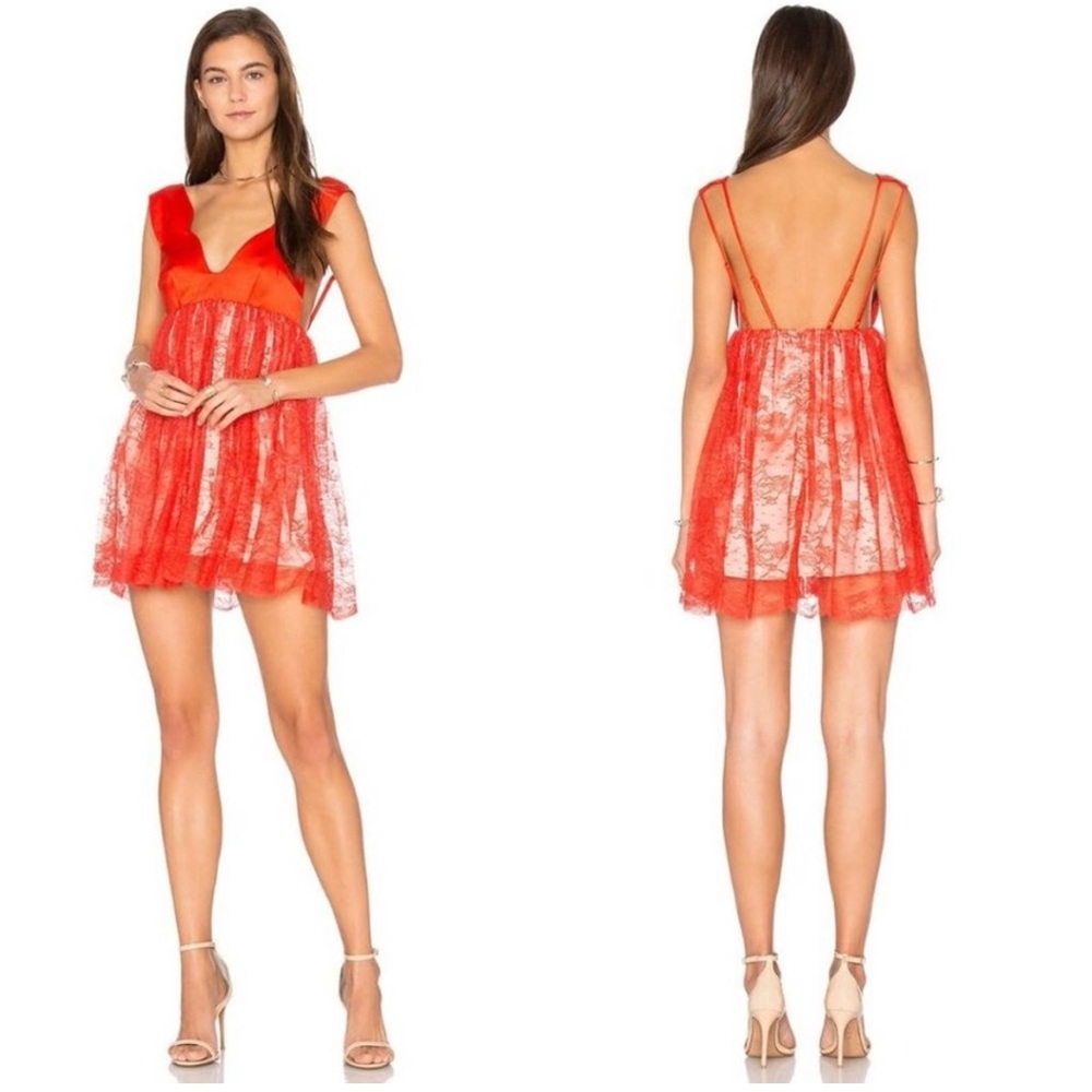 Alice McCall Red Lace Mini Dress